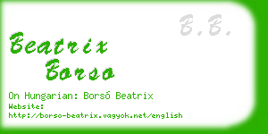 beatrix borso business card